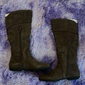 Never worn, still in box. 
The Dillon tall boot by Seven Dials Shoes color Stone